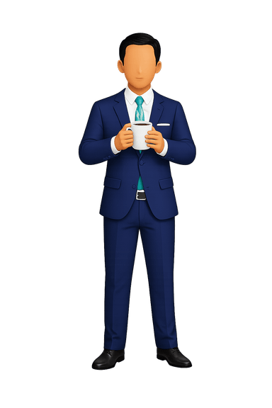 Illustration partenaire en costume